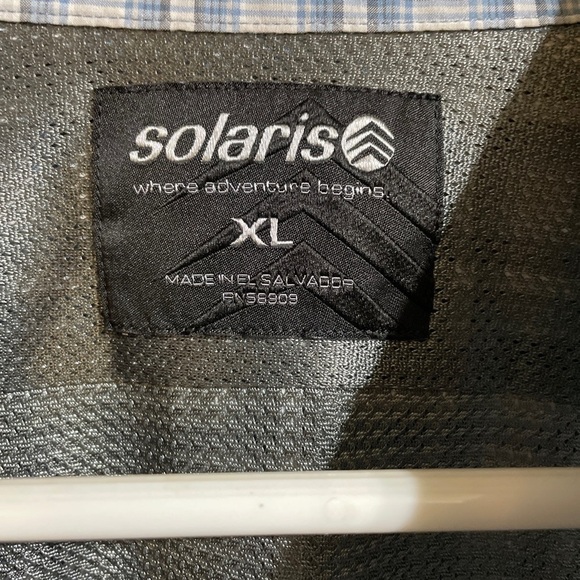 Solaris Men's Long-Sleeve Plaid Blue Gray Shirt XL - Picture 2 of 7